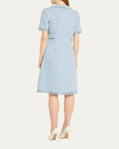 Rickie Freeman for Teri Jon Fringe-Trim Boucle Tweed Dress | Thumbnail 3 Rickie Freeman for Teri Jon Fringe-Trim Boucle Tweed Dress | Thumbnail 3