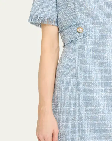 Rickie Freeman for Teri Jon Fringe-Trim Boucle Tweed Dress | Thumbnail 5 Rickie Freeman for Teri Jon Fringe-Trim Boucle Tweed Dress | Thumbnail 5