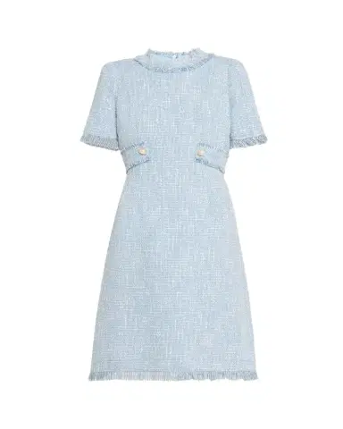 Rickie Freeman for Teri Jon Fringe-Trim Boucle Tweed Dress | Thumbnail 1 Rickie Freeman for Teri Jon Fringe-Trim Boucle Tweed Dress | Thumbnail 1