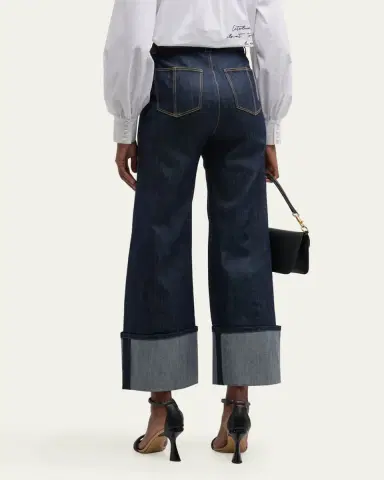 Cinq à Sept Benji Cuffed Ankle Topstitched Denim Pants | Thumbnail 3 Cinq à Sept Benji Cuffed Ankle Topstitched Denim Pants | Thumbnail 3