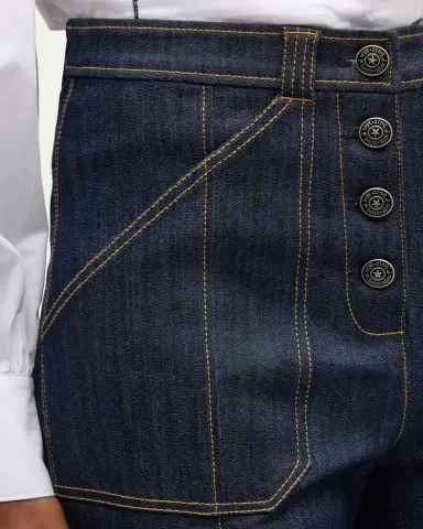 Cinq à Sept Benji Cuffed Ankle Topstitched Denim Pants | Thumbnail 5 Cinq à Sept Benji Cuffed Ankle Topstitched Denim Pants | Thumbnail 5