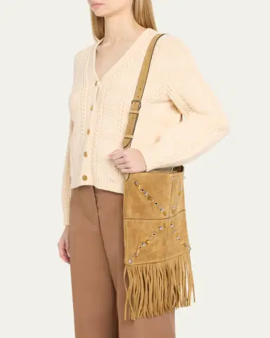 Valentino Garavani Nellcote Fringe Stud Suede Crossbody Bag | Thumbnail 2 Valentino Garavani Nellcote Fringe Stud Suede Crossbody Bag | Thumbnail 2