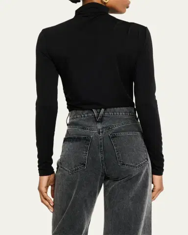 Veronica Beard Mylie Gathered Turtleneck Top | Thumbnail 4 Veronica Beard Mylie Gathered Turtleneck Top | Thumbnail 4