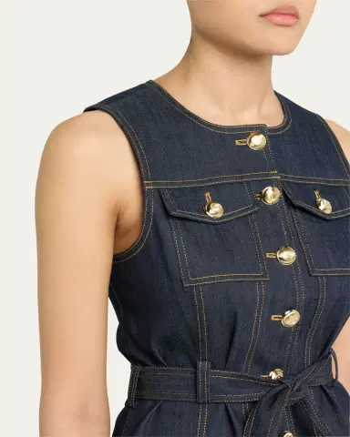 Cinq à Sept Reenee Belted Denim Vest | Thumbnail 5 Cinq à Sept Reenee Belted Denim Vest | Thumbnail 5