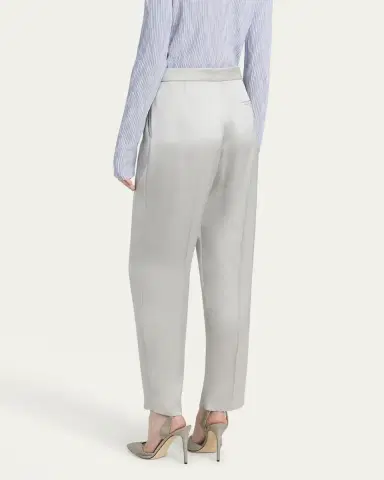 Giorgio Armani Pleated Skinny Leg Silk Trousers | Thumbnail 3 Giorgio Armani Pleated Skinny Leg Silk Trousers | Thumbnail 3