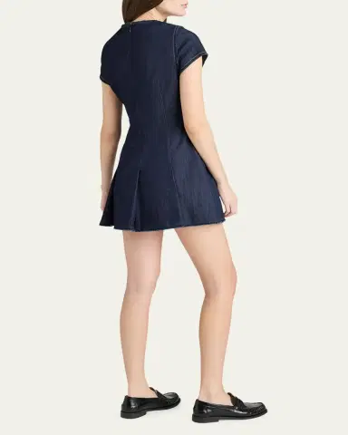 Cinq à Sept Nova Short-Sleeve Denim Mini Dress | Thumbnail 3 Cinq à Sept Nova Short-Sleeve Denim Mini Dress | Thumbnail 3