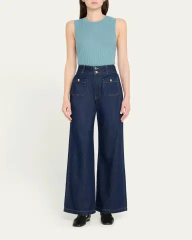 Veronica Beard Taylor High-Rise Wide-Leg Jeans | Thumbnail 2 Veronica Beard Taylor High-Rise Wide-Leg Jeans | Thumbnail 2