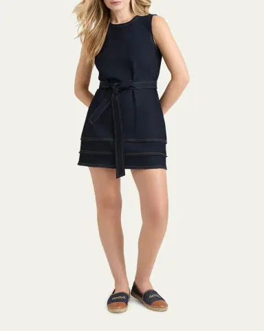 Cinq à Sept Mindie Sleeveless Denim Mini Dress | Thumbnail 2 Cinq à Sept Mindie Sleeveless Denim Mini Dress | Thumbnail 2