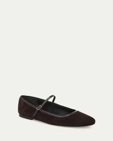 Veronica Beard Ellie Suede Mary Jane Ballerina Flats | Thumbnail 2 Veronica Beard Ellie Suede Mary Jane Ballerina Flats | Thumbnail 2