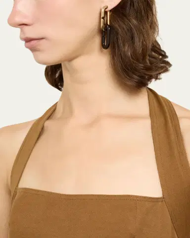 Vhernier Mon Jeu Maxi 18K Rose Gold and Ebony Link Earrings | Thumbnail 2 Vhernier Mon Jeu Maxi 18K Rose Gold and Ebony Link Earrings | Thumbnail 2
