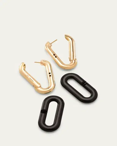 Vhernier Mon Jeu Maxi 18K Rose Gold and Ebony Link Earrings | Thumbnail 4 Vhernier Mon Jeu Maxi 18K Rose Gold and Ebony Link Earrings | Thumbnail 4
