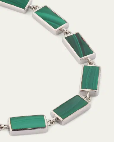 Jan Leslie Men's Malachite Rectangle Link Bracelet | Thumbnail 3 Jan Leslie Men's Malachite Rectangle Link Bracelet | Thumbnail 3