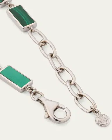 Jan Leslie Men's Malachite Rectangle Link Bracelet | Thumbnail 4 Jan Leslie Men's Malachite Rectangle Link Bracelet | Thumbnail 4