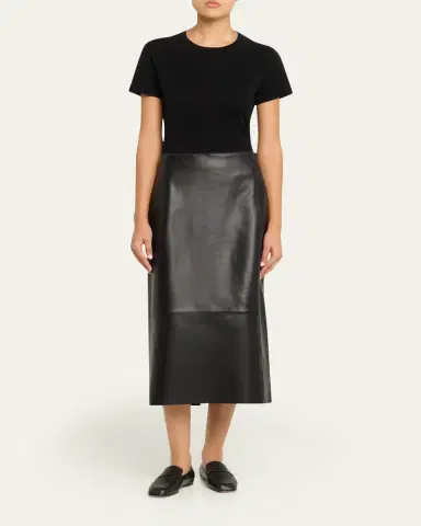 Vince Straight Leather Skirt | Thumbnail 2 Vince Straight Leather Skirt | Thumbnail 2