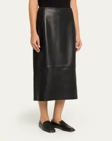 Vince Straight Leather Skirt | Thumbnail 4 Vince Straight Leather Skirt | Thumbnail 4