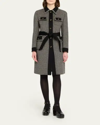 Valentino Garavani Vichy Check Belted Single-Breasted Coat | Thumbnail 2 Valentino Garavani Vichy Check Belted Single-Breasted Coat | Thumbnail 2