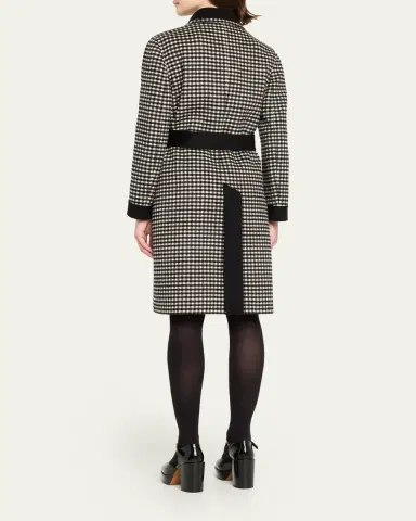 Valentino Garavani Vichy Check Belted Single-Breasted Coat | Thumbnail 3 Valentino Garavani Vichy Check Belted Single-Breasted Coat | Thumbnail 3