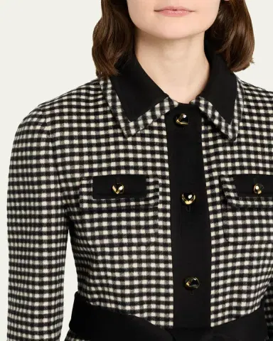 Valentino Garavani Vichy Check Belted Single-Breasted Coat | Thumbnail 5 Valentino Garavani Vichy Check Belted Single-Breasted Coat | Thumbnail 5