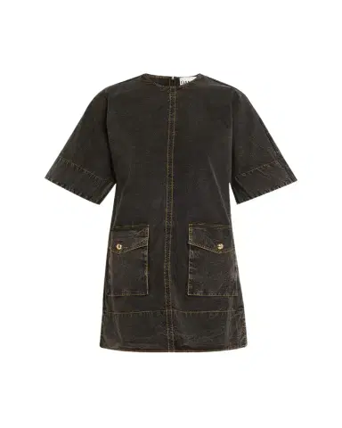 Ganni Mini Washed Denim T-Shirt Dress | Thumbnail 1 Ganni Mini Washed Denim T-Shirt Dress | Thumbnail 1