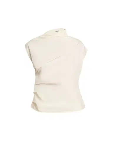 Ganni Ruched Asymmetric Cotton Blouse | Thumbnail 1 Ganni Ruched Asymmetric Cotton Blouse | Thumbnail 1