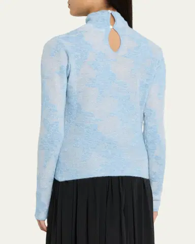 Ganni Sheer Floral Jacquard Turtleneck | Thumbnail 3 Ganni Sheer Floral Jacquard Turtleneck | Thumbnail 3