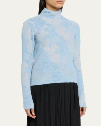 Ganni Sheer Floral Jacquard Turtleneck | Thumbnail 4 Ganni Sheer Floral Jacquard Turtleneck | Thumbnail 4