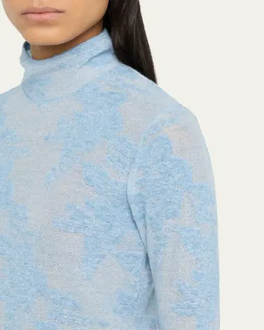 Ganni Sheer Floral Jacquard Turtleneck | Thumbnail 5 Ganni Sheer Floral Jacquard Turtleneck | Thumbnail 5