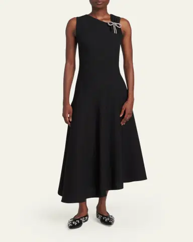 Jil Sander Asymmetric Bow-Shoulder Satin Midi Dress | Thumbnail 2 Jil Sander Asymmetric Bow-Shoulder Satin Midi Dress | Thumbnail 2