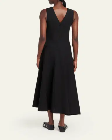 Jil Sander Asymmetric Bow-Shoulder Satin Midi Dress | Thumbnail 3 Jil Sander Asymmetric Bow-Shoulder Satin Midi Dress | Thumbnail 3
