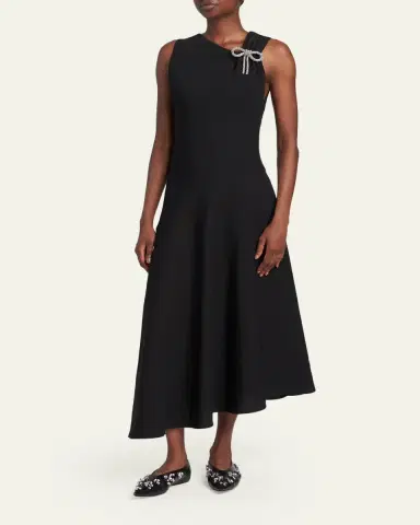Jil Sander Asymmetric Bow-Shoulder Satin Midi Dress | Thumbnail 4 Jil Sander Asymmetric Bow-Shoulder Satin Midi Dress | Thumbnail 4