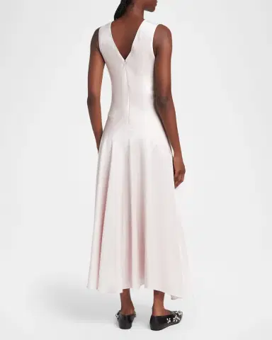 Jil Sander Asymmetric Bow-Shoulder Satin Midi Dress | Thumbnail 7 Jil Sander Asymmetric Bow-Shoulder Satin Midi Dress | Thumbnail 7