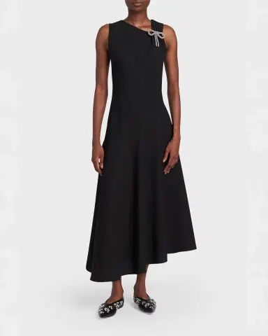 Jil Sander Asymmetric Bow-Shoulder Satin Midi Dress | Thumbnail 10 Jil Sander Asymmetric Bow-Shoulder Satin Midi Dress | Thumbnail 10