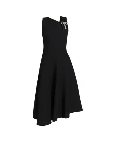 Jil Sander Asymmetric Bow-Shoulder Satin Midi Dress | Thumbnail 1 Jil Sander Asymmetric Bow-Shoulder Satin Midi Dress | Thumbnail 1