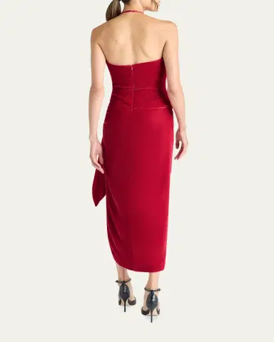 Cinq à Sept Noah Draped Velvet Dress | Thumbnail 3 Cinq à Sept Noah Draped Velvet Dress | Thumbnail 3