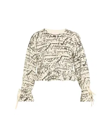 Cinq à Sept Cropped Love Journal Sweater | Thumbnail 1 Cinq à Sept Cropped Love Journal Sweater | Thumbnail 1