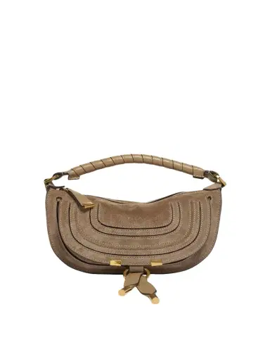Chloé Marcie Mini Saddle Crossbody Bag in Suede | Thumbnail 1 Chloé Marcie Mini Saddle Crossbody Bag in Suede | Thumbnail 1