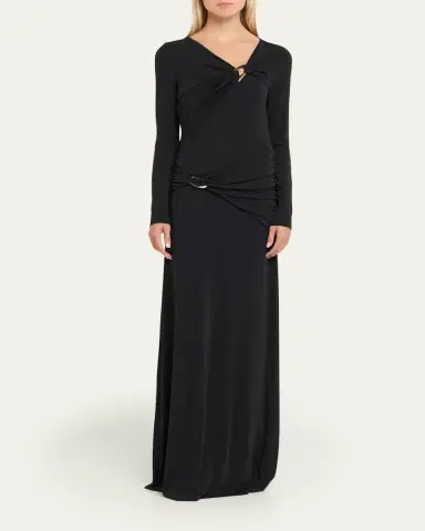 Veronica Beard Viela Long-Sleeve Jersey Maxi Dress | Thumbnail 2 Veronica Beard Viela Long-Sleeve Jersey Maxi Dress | Thumbnail 2