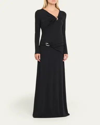 Veronica Beard Viela Long-Sleeve Jersey Maxi Dress | Thumbnail 4 Veronica Beard Viela Long-Sleeve Jersey Maxi Dress | Thumbnail 4