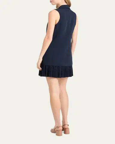 Cinq a Sept Regan Sleeveless Pleated-Skirt Blazer Mini Dress | Thumbnail 3 Cinq a Sept Regan Sleeveless Pleated-Skirt Blazer Mini Dress | Thumbnail 3