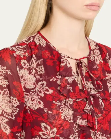 Cinq a Sept Long-Sleeve Gilded Paisley Mini Dress | Thumbnail 5 Cinq a Sept Long-Sleeve Gilded Paisley Mini Dress | Thumbnail 5