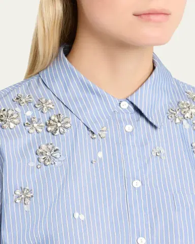 Cinq à Sept Lola Pinstripe Embellished Shirt | Thumbnail 5 Cinq à Sept Lola Pinstripe Embellished Shirt | Thumbnail 5