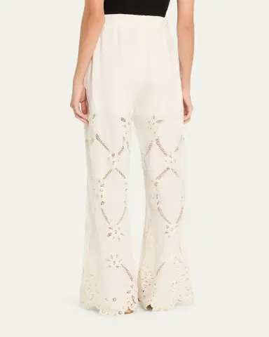 Veronica Beard Daisy Wide-Leg Eyelet Pants | Thumbnail 3 Veronica Beard Daisy Wide-Leg Eyelet Pants | Thumbnail 3