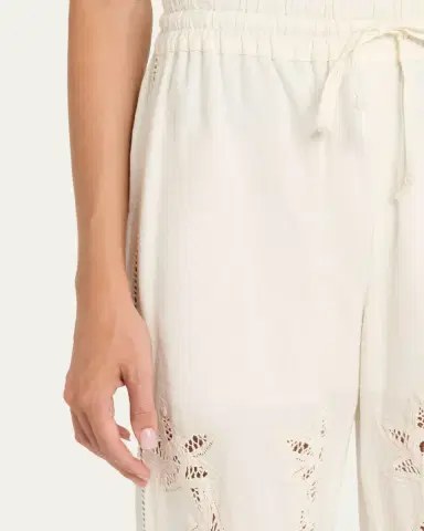 Veronica Beard Daisy Wide-Leg Eyelet Pants | Thumbnail 5 Veronica Beard Daisy Wide-Leg Eyelet Pants | Thumbnail 5