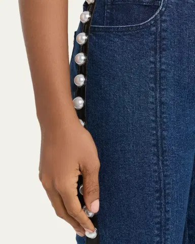 Cinq à Sept Pearl-Embellished Slim Flare Jeans | Thumbnail 5 Cinq à Sept Pearl-Embellished Slim Flare Jeans | Thumbnail 5