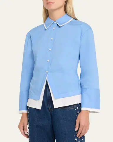 Veronica Beard Bonnie Button-Front Shirt | Thumbnail 4 Veronica Beard Bonnie Button-Front Shirt | Thumbnail 4