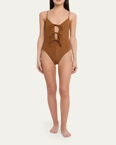 Lisa Marie Fernandez Three Tie-Front One-Piece Swimsuit | Thumbnail 2 Lisa Marie Fernandez Three Tie-Front One-Piece Swimsuit | Thumbnail 2