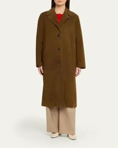 Vince Long Suede Coat | Thumbnail 2 Vince Long Suede Coat | Thumbnail 2