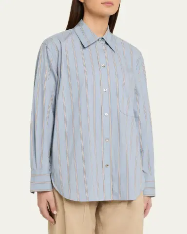 Vince Stripe Button-Front Shirt | Thumbnail 4 Vince Stripe Button-Front Shirt | Thumbnail 4