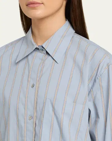 Vince Stripe Button-Front Shirt | Thumbnail 5 Vince Stripe Button-Front Shirt | Thumbnail 5
