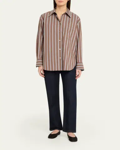 Vince Stripe Button-Front Shirt | Thumbnail 6 Vince Stripe Button-Front Shirt | Thumbnail 6